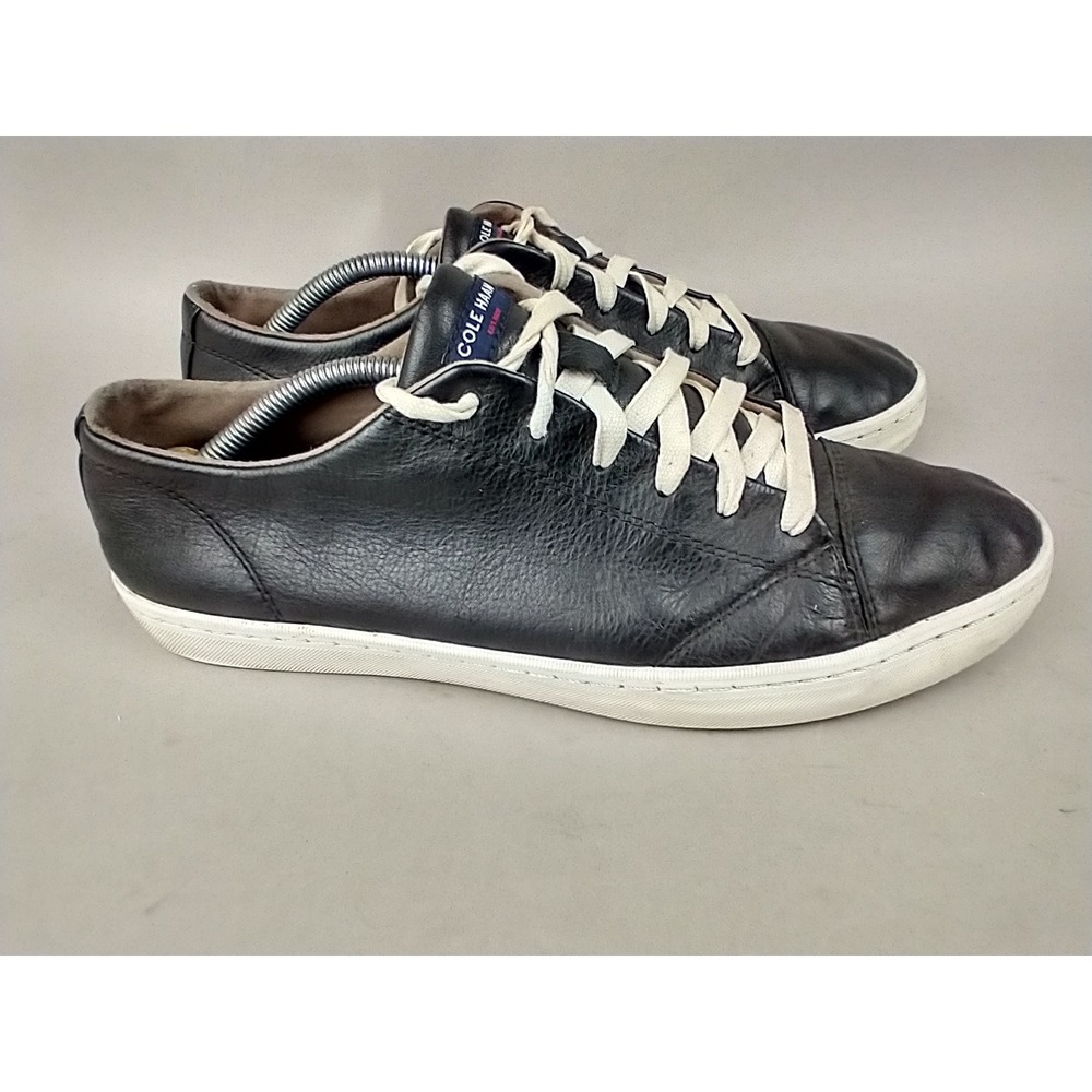 Cole Haan Grand‎ OS Crosscourt Black Leather Sneakers Mens 10 C25781 Low Top